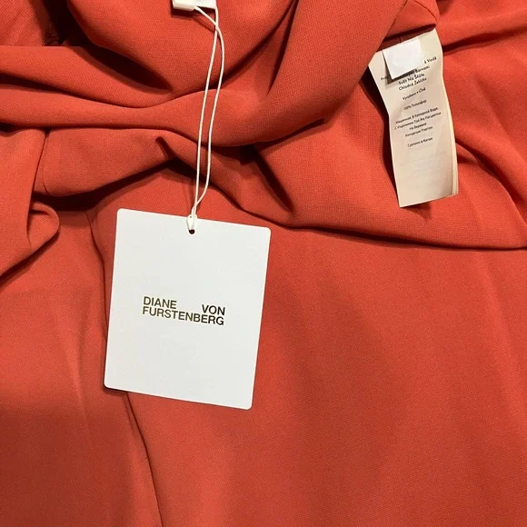 NWT DVF Red Maxi Wrap Around & Tie in Front - size Small